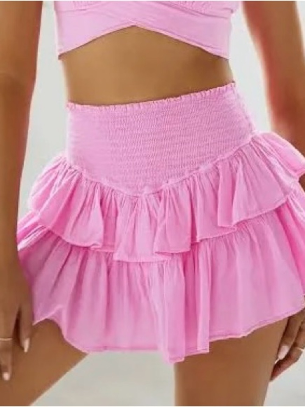 Blanco by Nature Pink Ruffle Mini Skirt